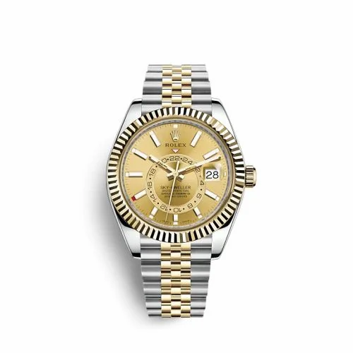 Rolex Sky-Dweller Stainless Steel / Yellow Gold / Champagne / Jubilee 326933-0004 (M326933-0004)